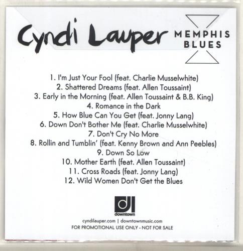 Cyndi Lauper Memphis Blues - 12 Tracks UK Promo CD-R acetate